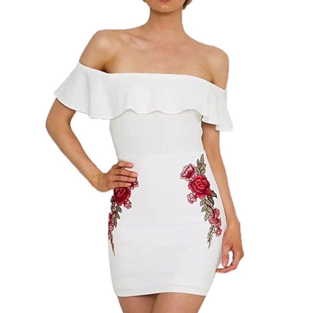 NWT - White Bodycon Off the shoulder Dress
